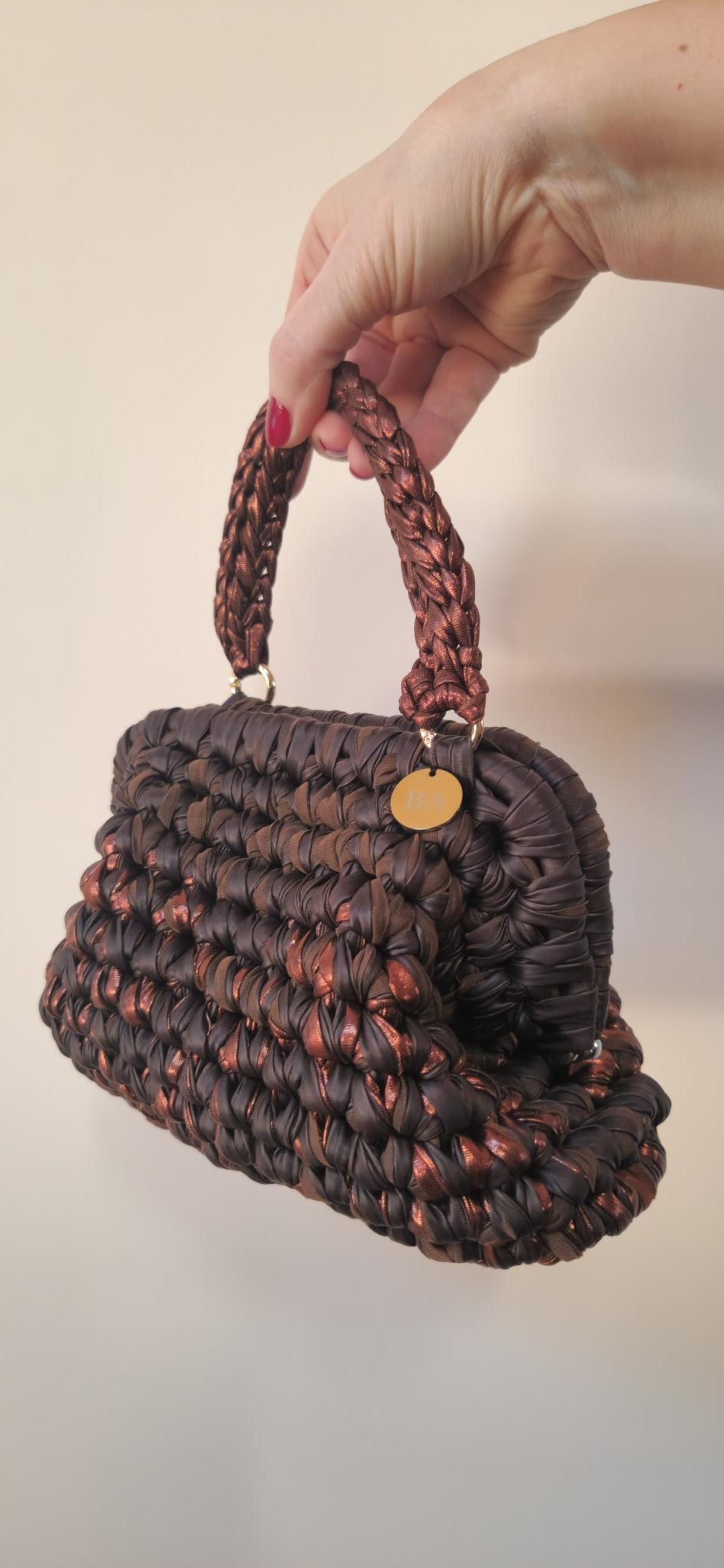 Bimba Medium Clutch Bag - Brown & Copper