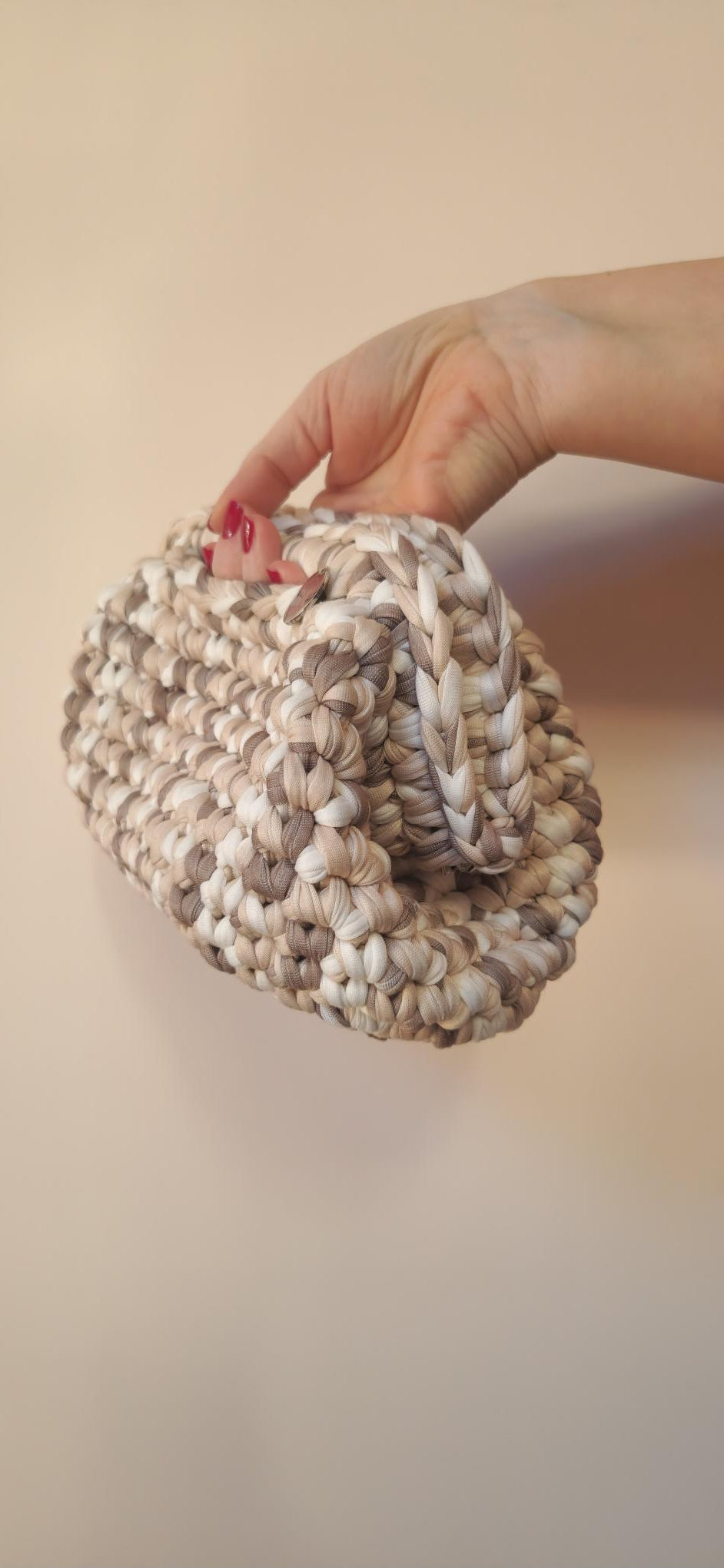 Bimba Medium Clutch Bag - White & Beige