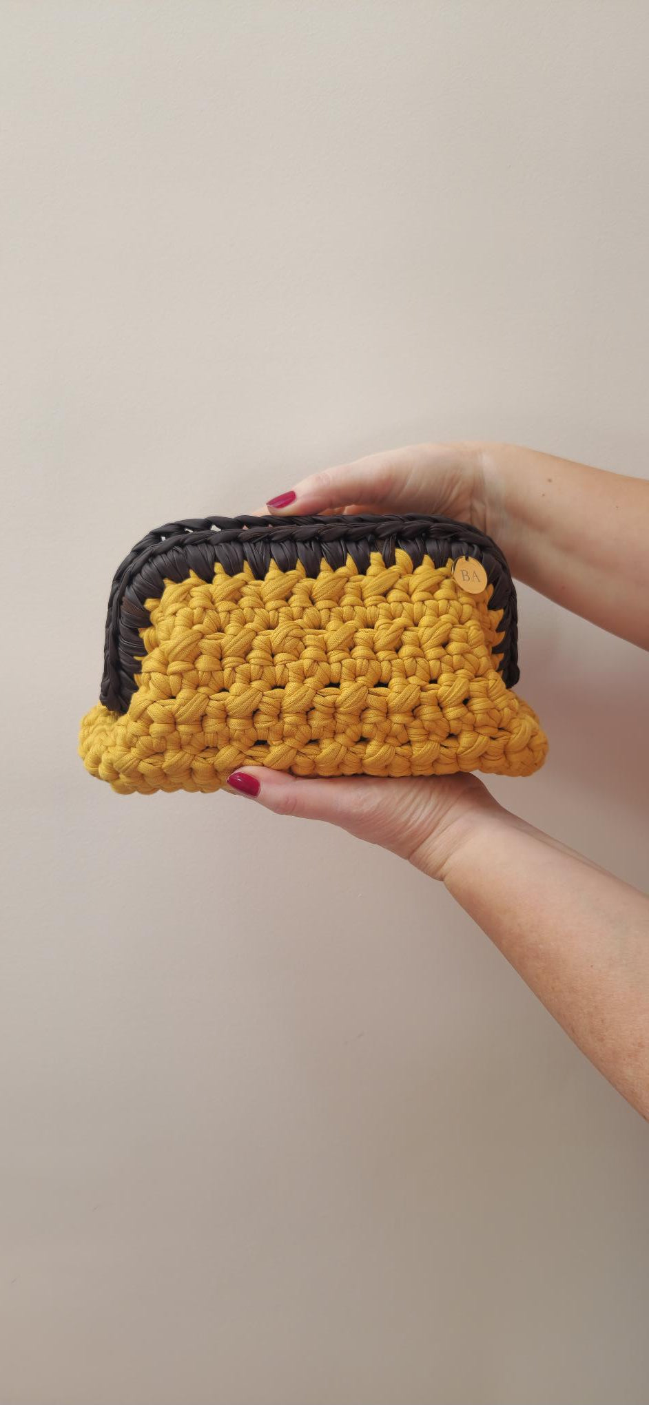 Bimba Medium Clutch Bag - Mustard & Brown