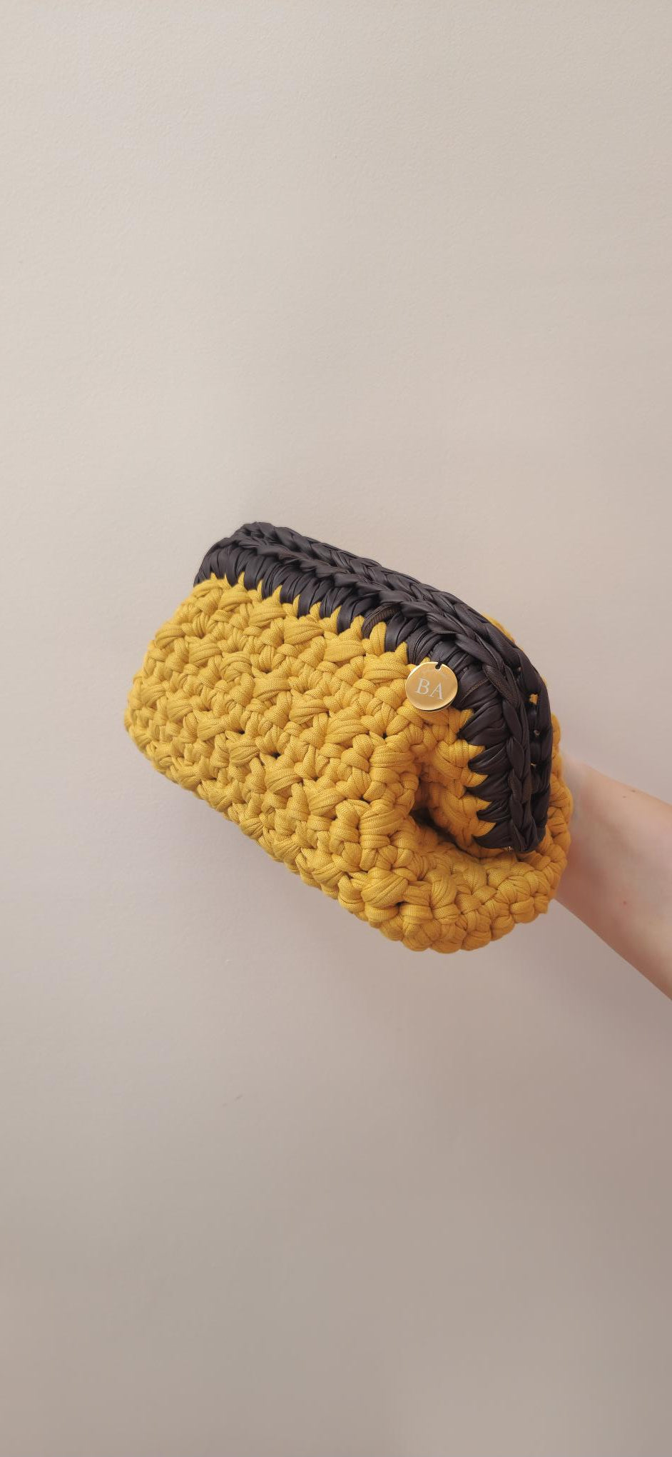 Bimba Medium Clutch Bag - Mustard & Brown