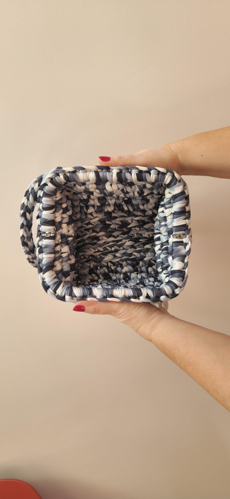 Bimba Medium Clutch Bag - White & Blue