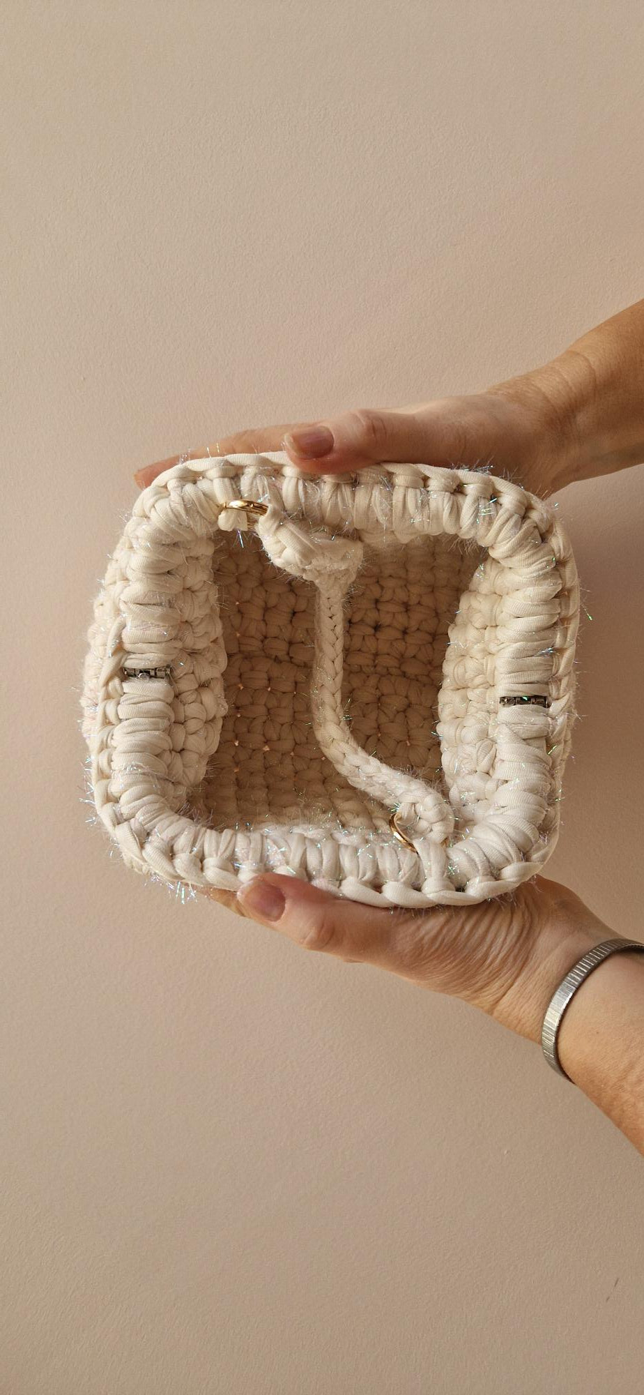 Bimba Small Clutch Bag - Sparkling White