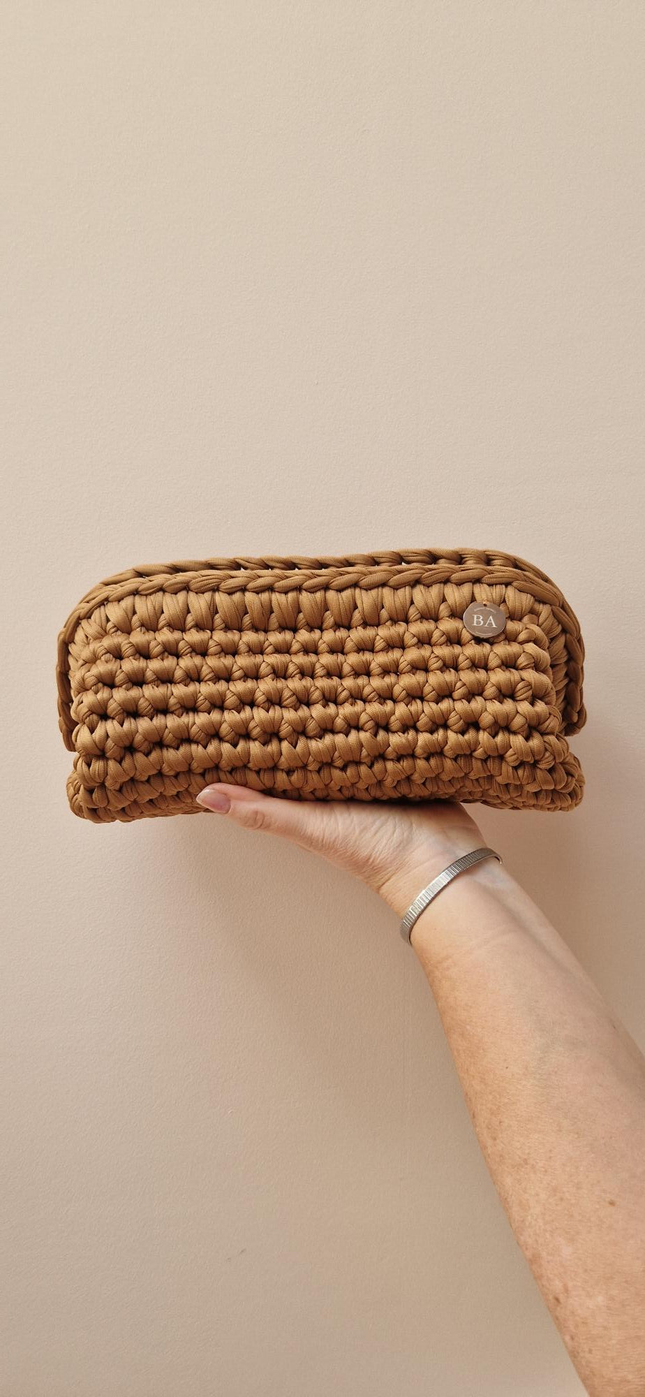 Baguette Large Clutch Bag - Camel Brown