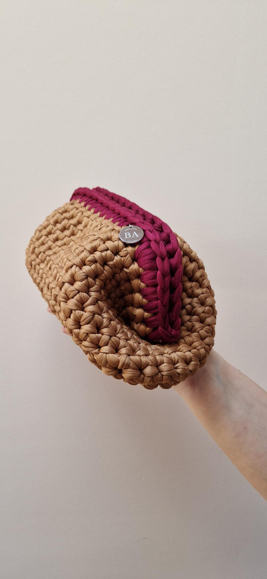 Bimba Medium Clutch Bag - Camel Brown , Burgundy