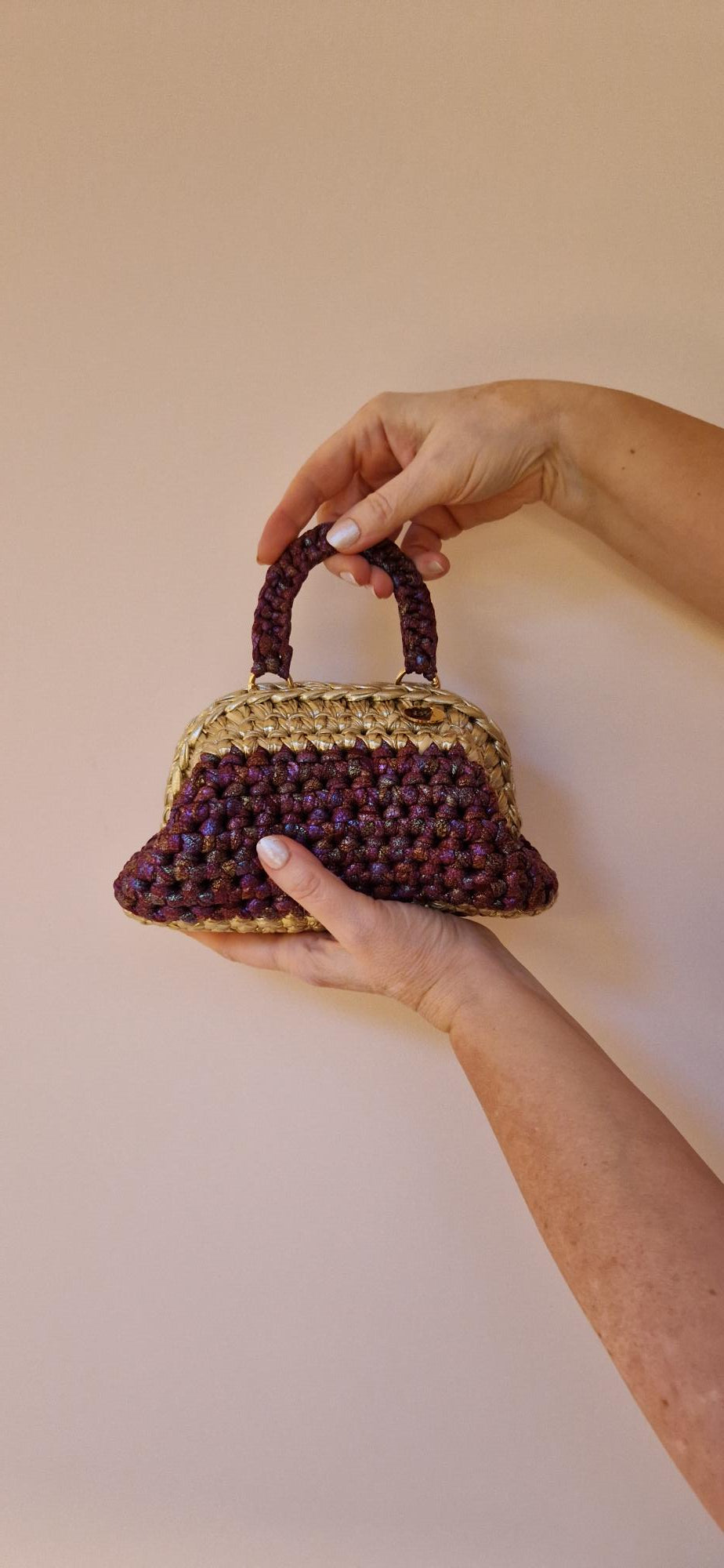 Bimba Small Clutch Bag - Gold & Purple